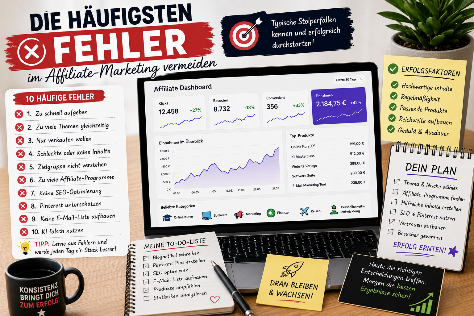 📈 Die häufigsten Fehler im Affiliate-Marketing vermeiden