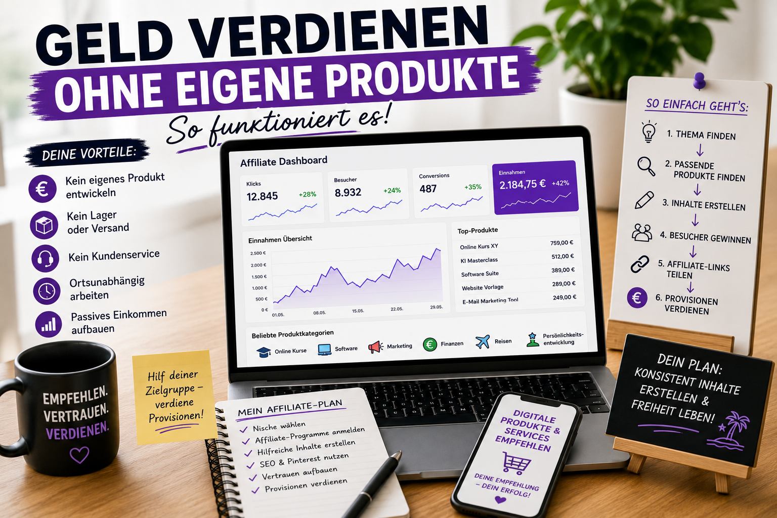 💻 Geld verdienen ohne eigene Produkte – So funktioniert es