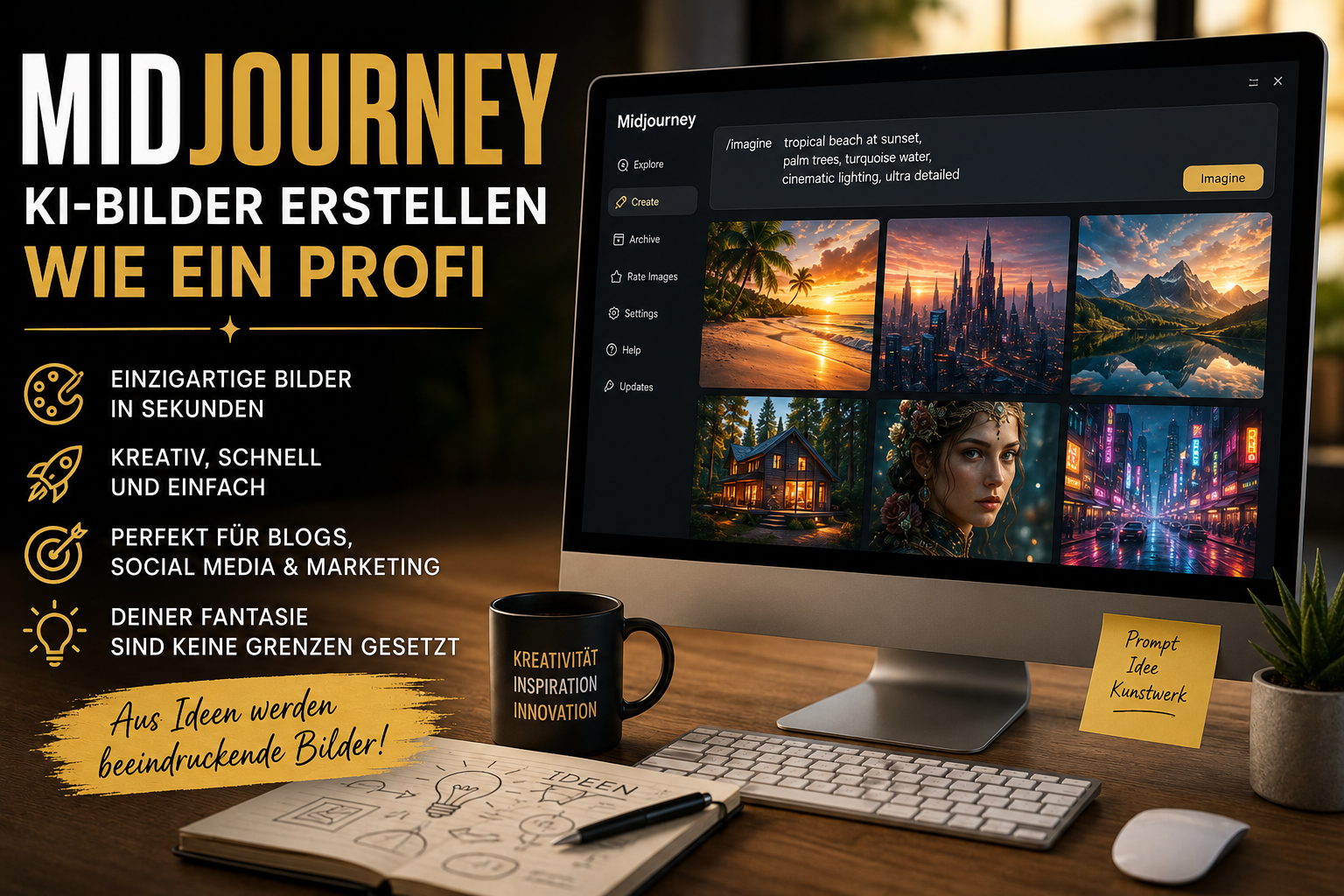 🎨 Midjourney – KI-Bilder erstellen wie ein Profi