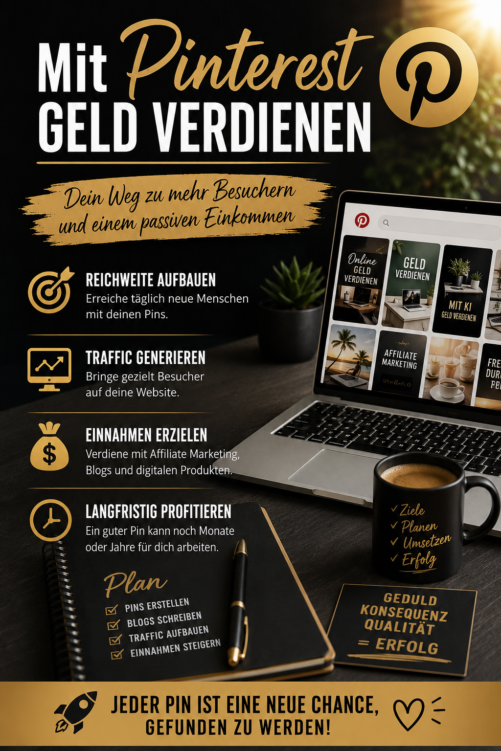 📌 Mit Pinterest Geld verdienen – So baust du dir langfristig ein Online-Einkommen auf